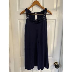 Maurice’s Navy Blue Crochet Dress Above Knee Length Size Medium